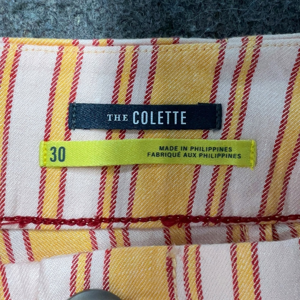 Anthropologie Maeve The Colette Linen Edition Cropped Striped Pants 10 / 30 - Picture 5 of 5
